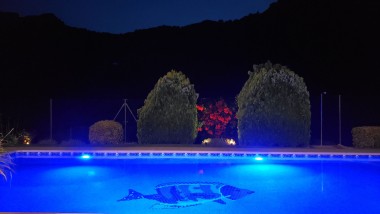 Terrace closed to the swimming pool at Casitas Cueva del Gato en Benaoján
