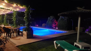 Terrace closed to the swimming pool at Casitas Cueva del Gato en Benaoján
