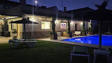Terrace closed to the swimming pool at Casitas Cueva del Gato en Benaoján